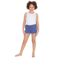 12C148: Older Girls Interlock Shorts- Denim (7-13 Years)